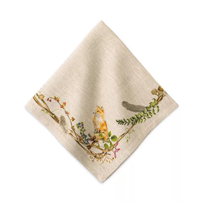 Juliska - Forest Walk Napkin w Animals - Cafe Au Lait