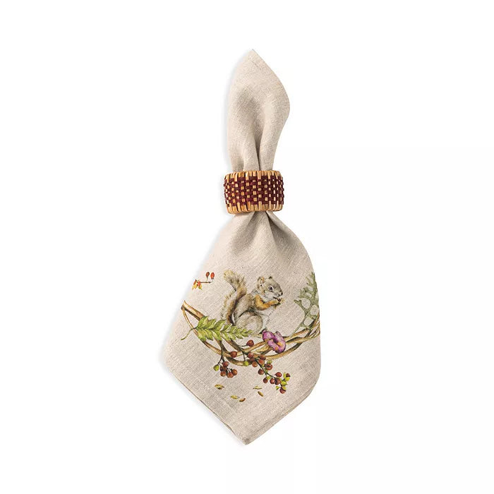 Juliska - Forest Walk Napkin w Animals - Cafe Au Lait