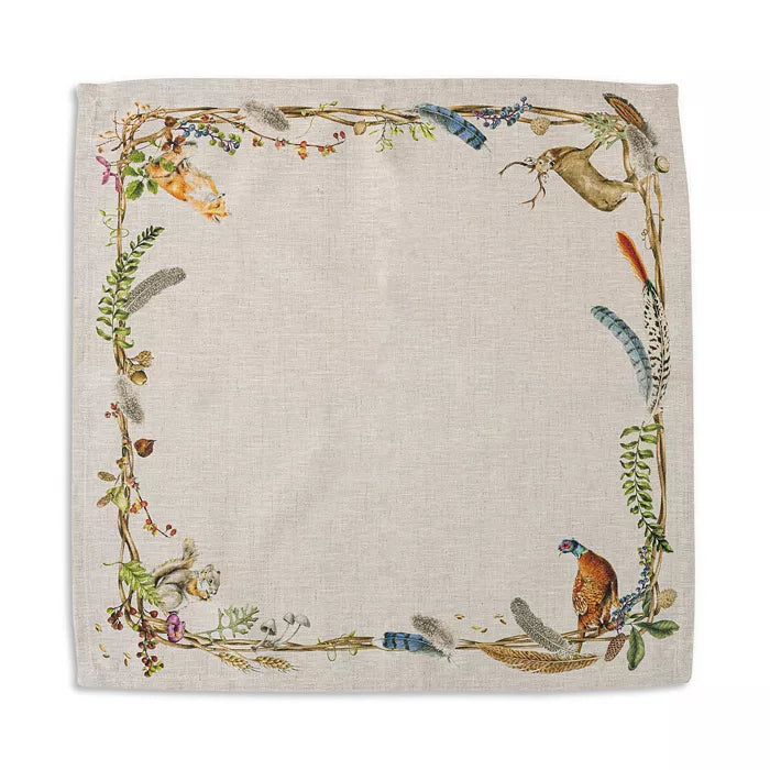Juliska - Forest Walk Napkin w Animals - Cafe Au Lait