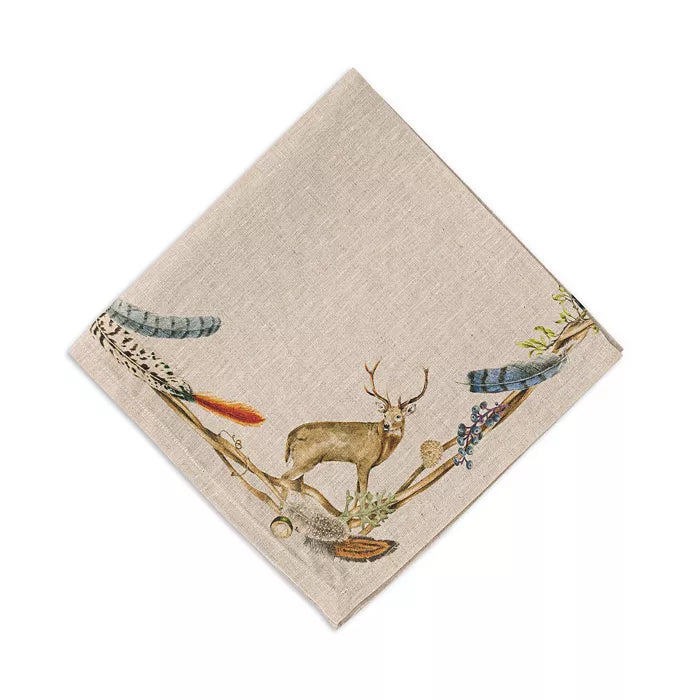 Juliska - Forest Walk Napkin w Animals - Cafe Au Lait