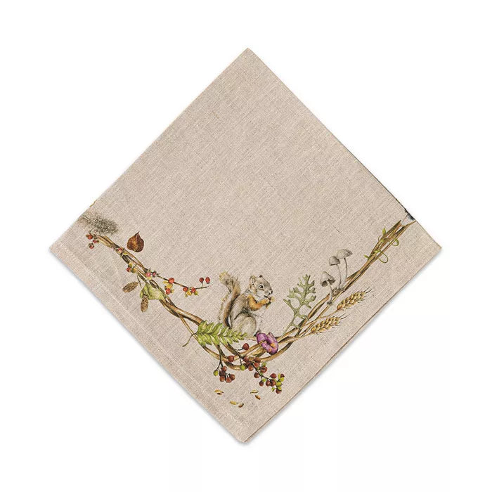 Juliska - Forest Walk Napkin w Animals - Cafe Au Lait