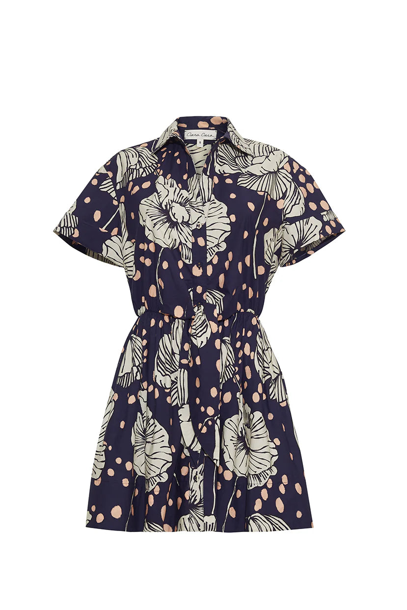 Cara Cara - Asbury Mini Dress - Dotted Flora Navy