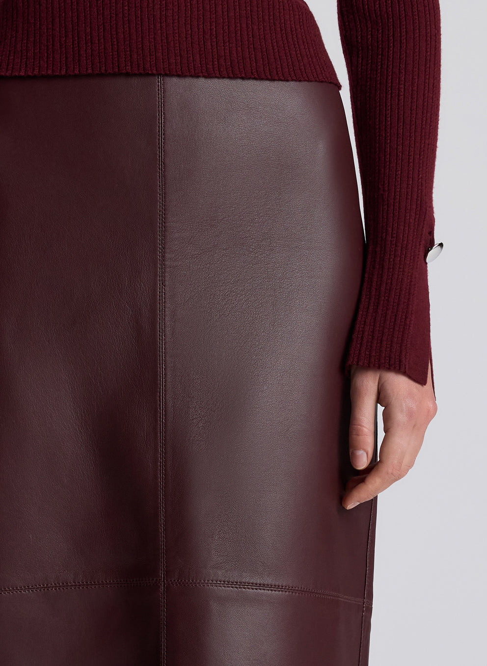 A.L.C - Marta Leather Midi Skirt