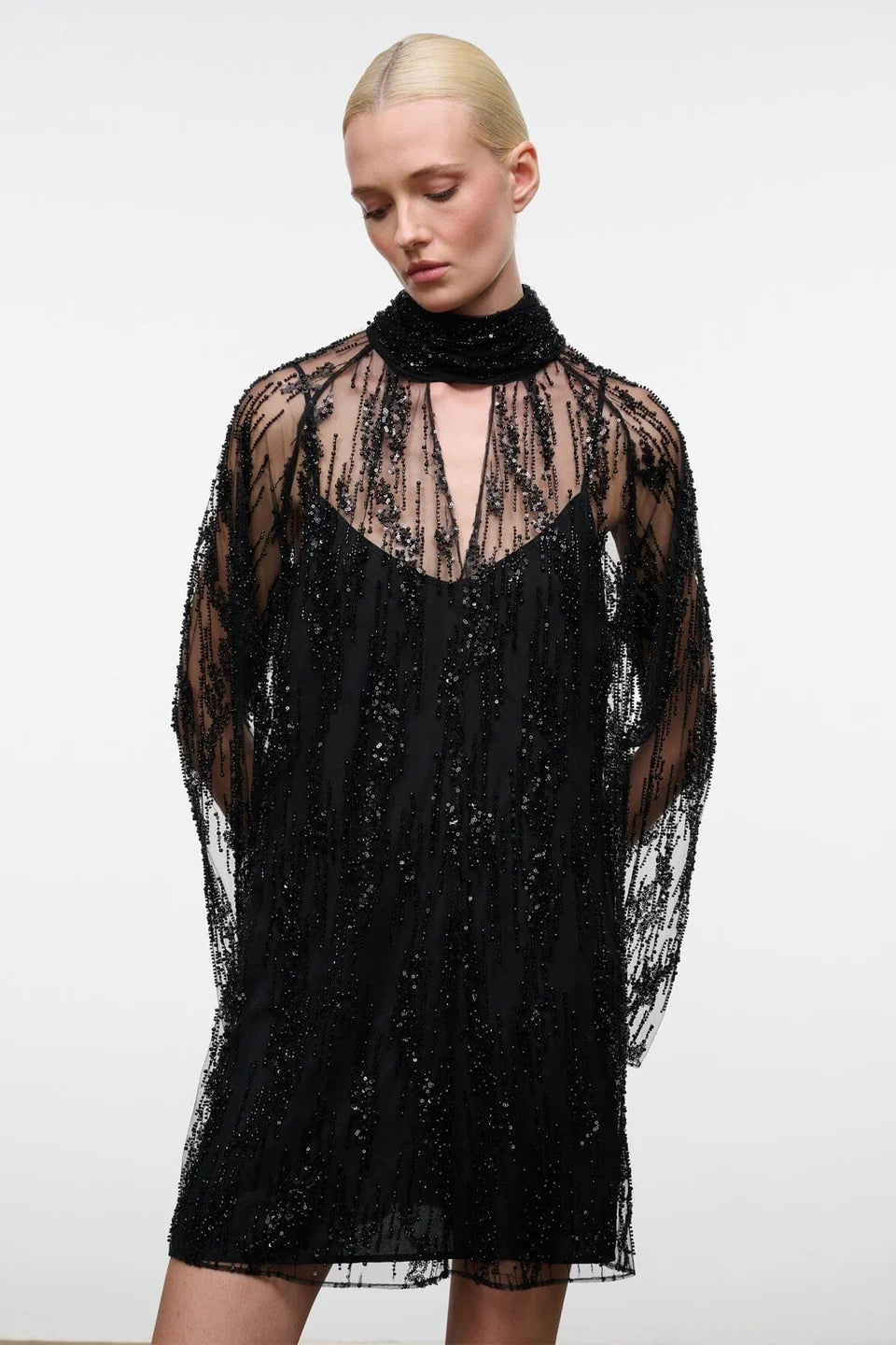 STAUD- Esther Mini Dress- Black