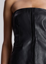 A.L.C - Renee Strapless Leather Top - Black