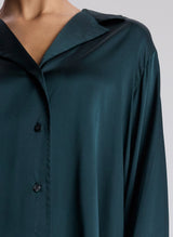 A.L.C - Kass Stretch Silk Blouse Top - Forest