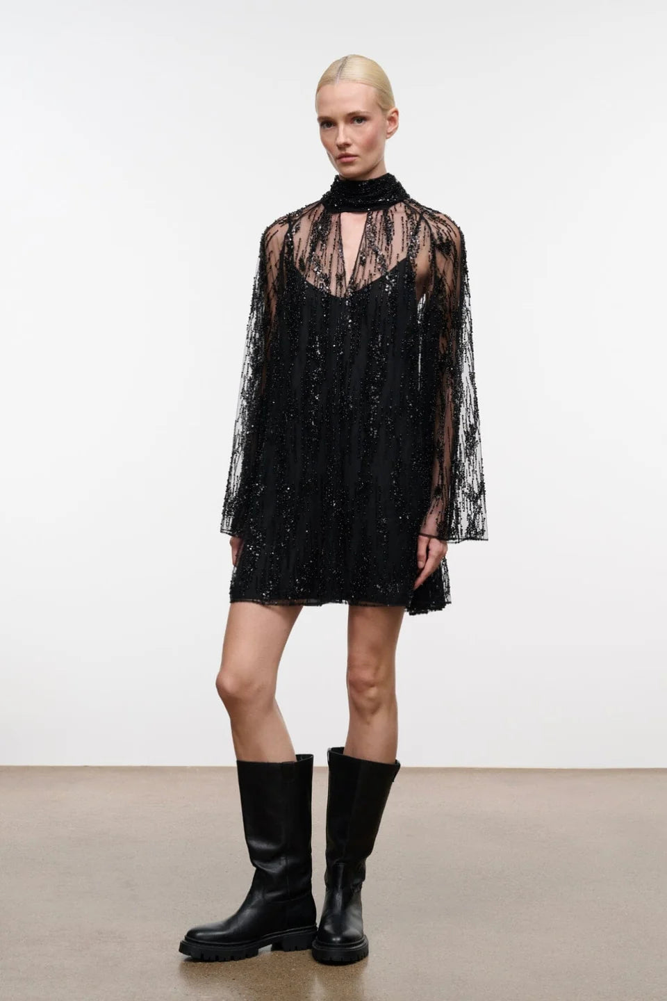STAUD- Esther Mini Dress- Black