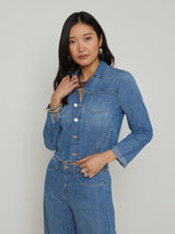 L Agence Janelle slim raw jacket stokes
