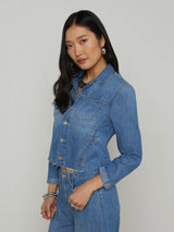 L Agence Janelle slim raw jacket stokes