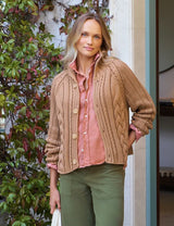 Frank & Eileen - Mini Cotswolds Cable Cardigan - Camel