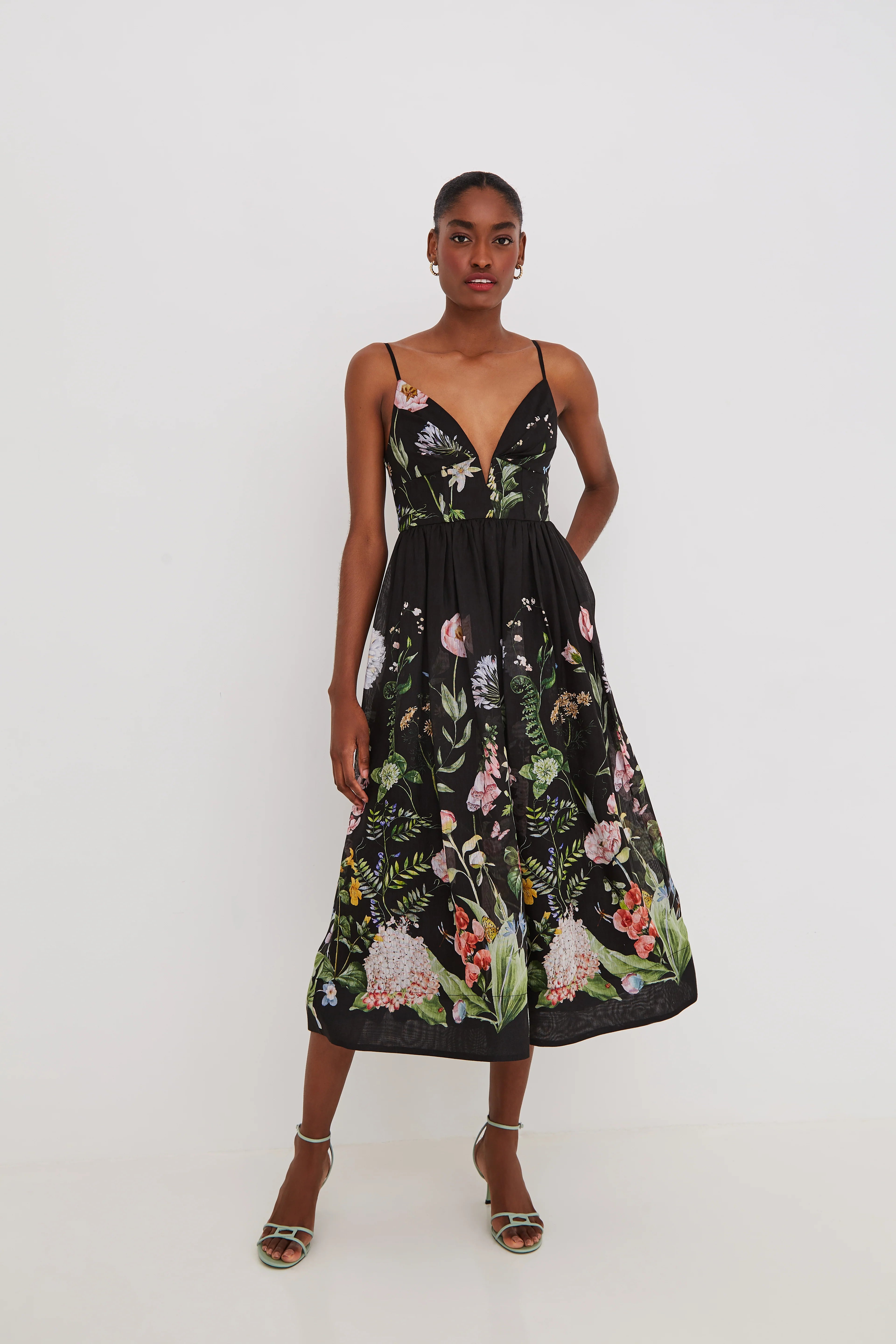Cara Cara Pero Midi Dress in Bloomsfield Navy