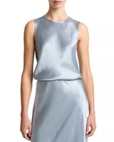 Vince Women's Scallop Sleeveless Shell Top in Lagoon