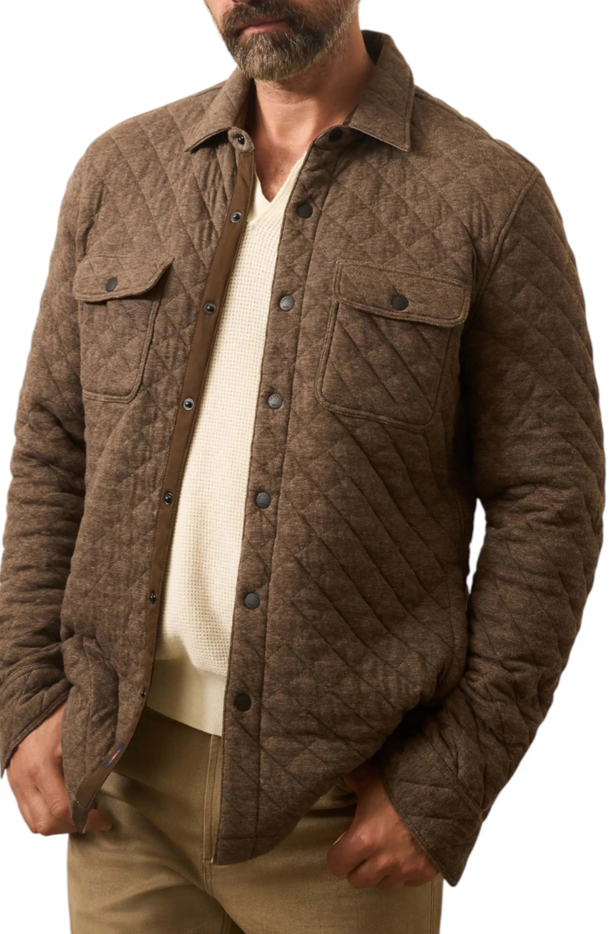 Faherty Epic Quilted Pullover - Mountain Branch Heather
