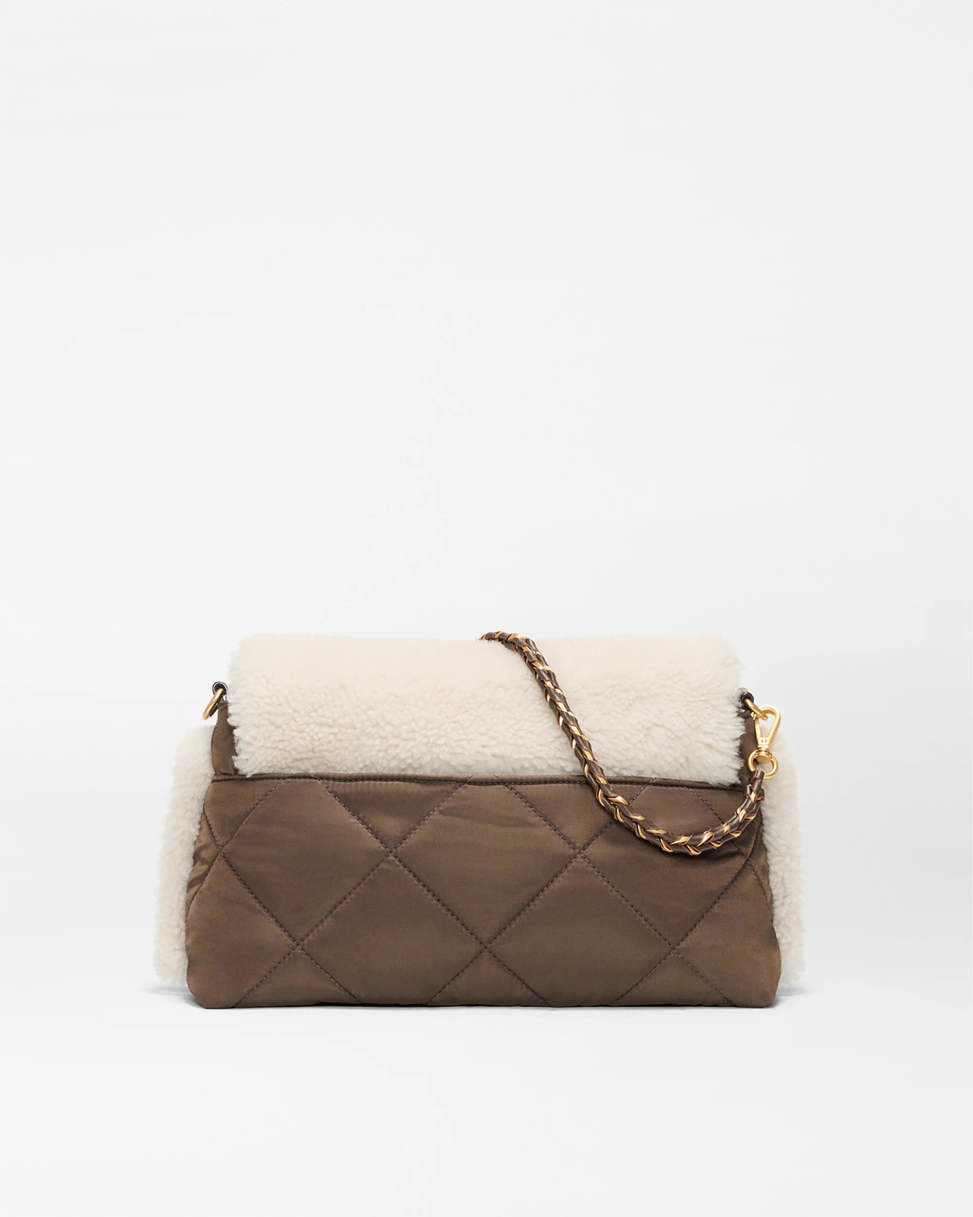 MZ Wallace - Crosby Lock Shoulder Bag - Shearling/Walnut
