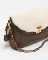 MZ Wallace - Crosby Lock Shoulder Bag - Shearling/Walnut