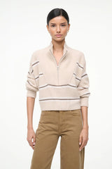 STAUD - Cropped Cashmere Hampton Sweater - Whisper Stripe