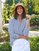 Frank & Eileen Patrick Popover white navy stripe