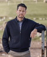 David Donahue- Aviator Sweater Jacket- Navy