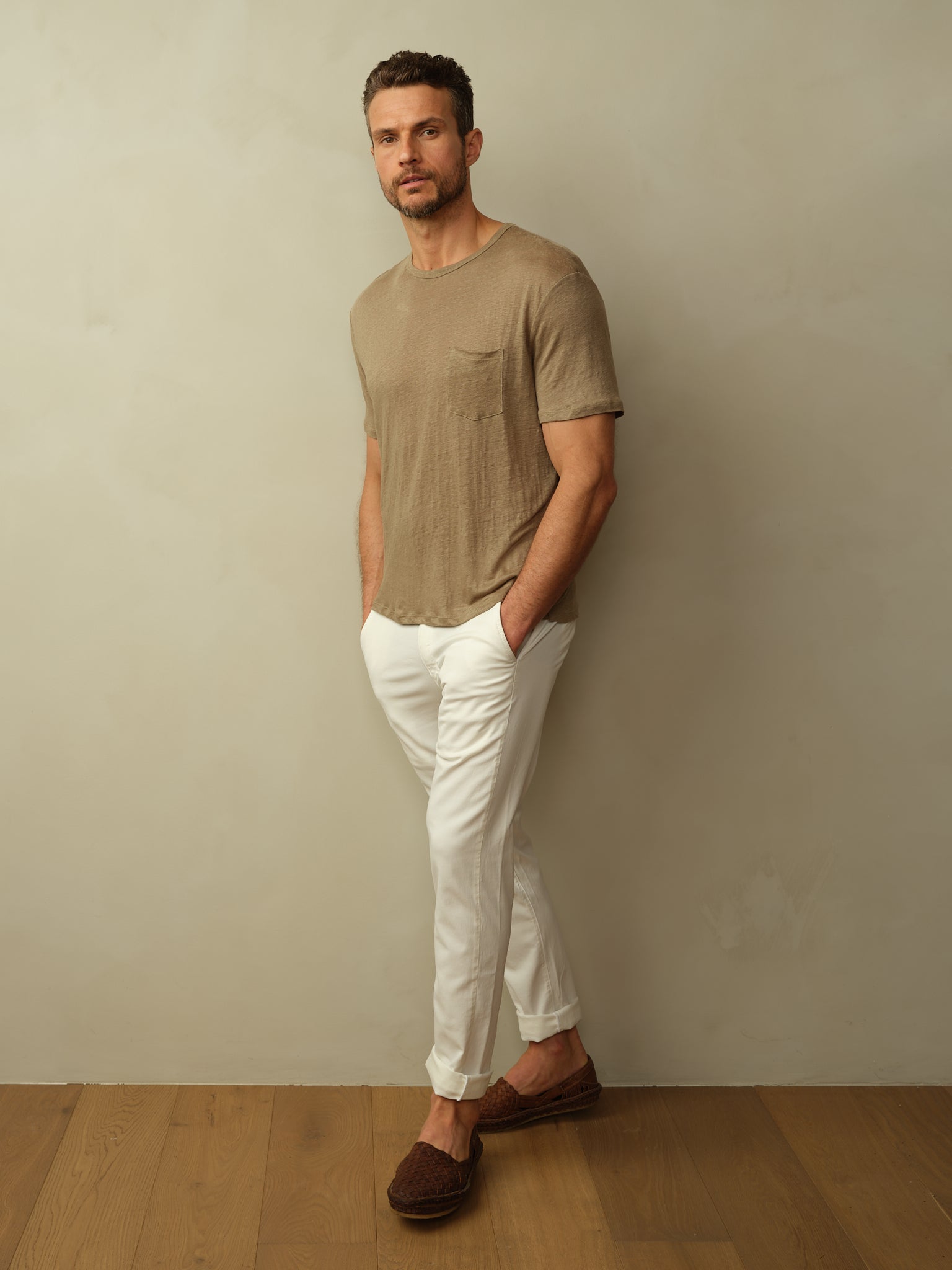 Road to Nowhere - Mens Jackson Linen Pocket Tee - Fatigue