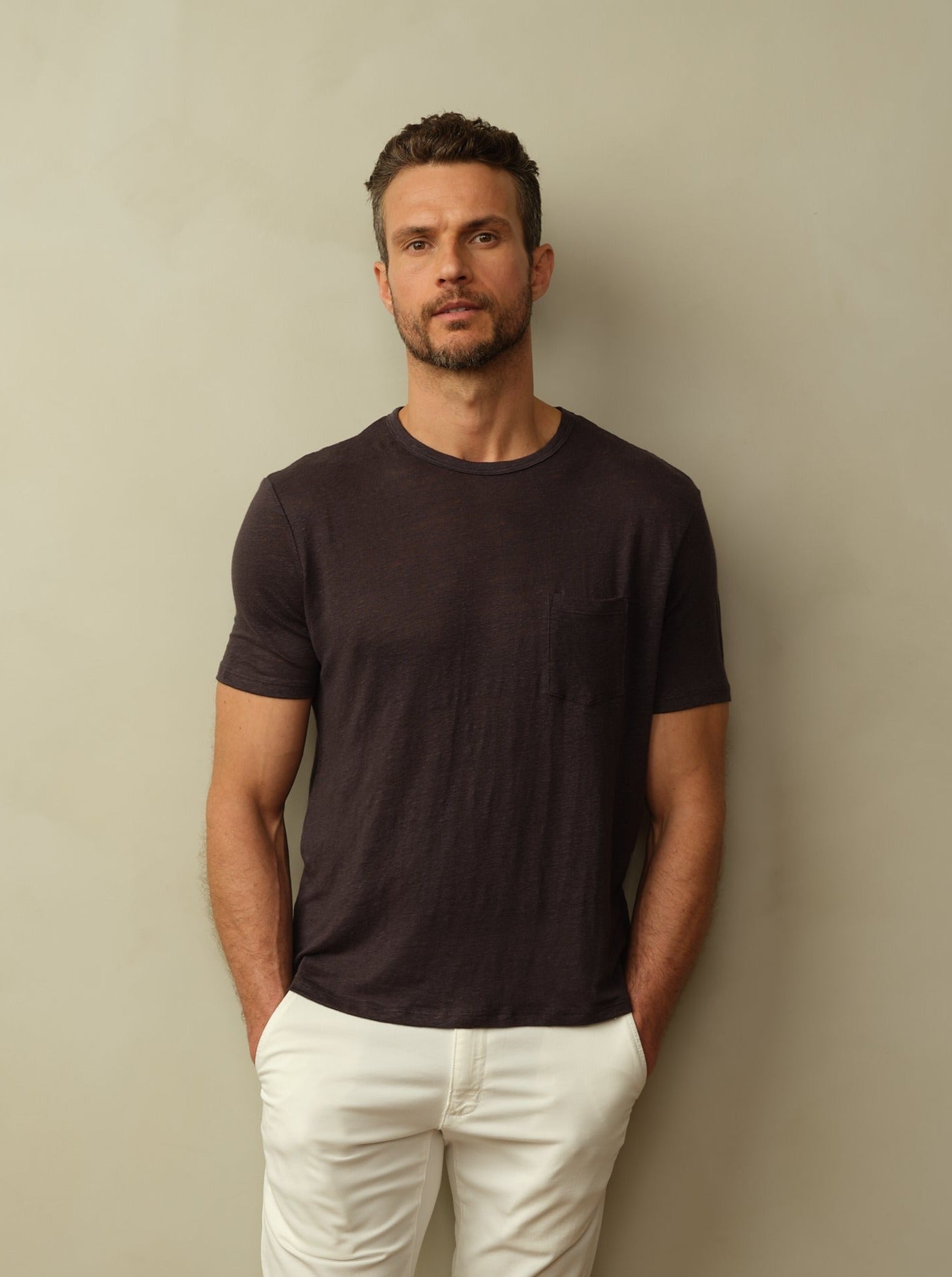 Road to Nowhere - Mens Jackson Linen Pocket Tee - Navy