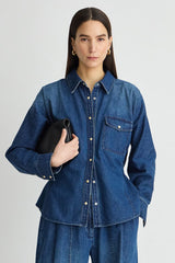 Apiece Apart- Anni Denim Button Up- Bluey