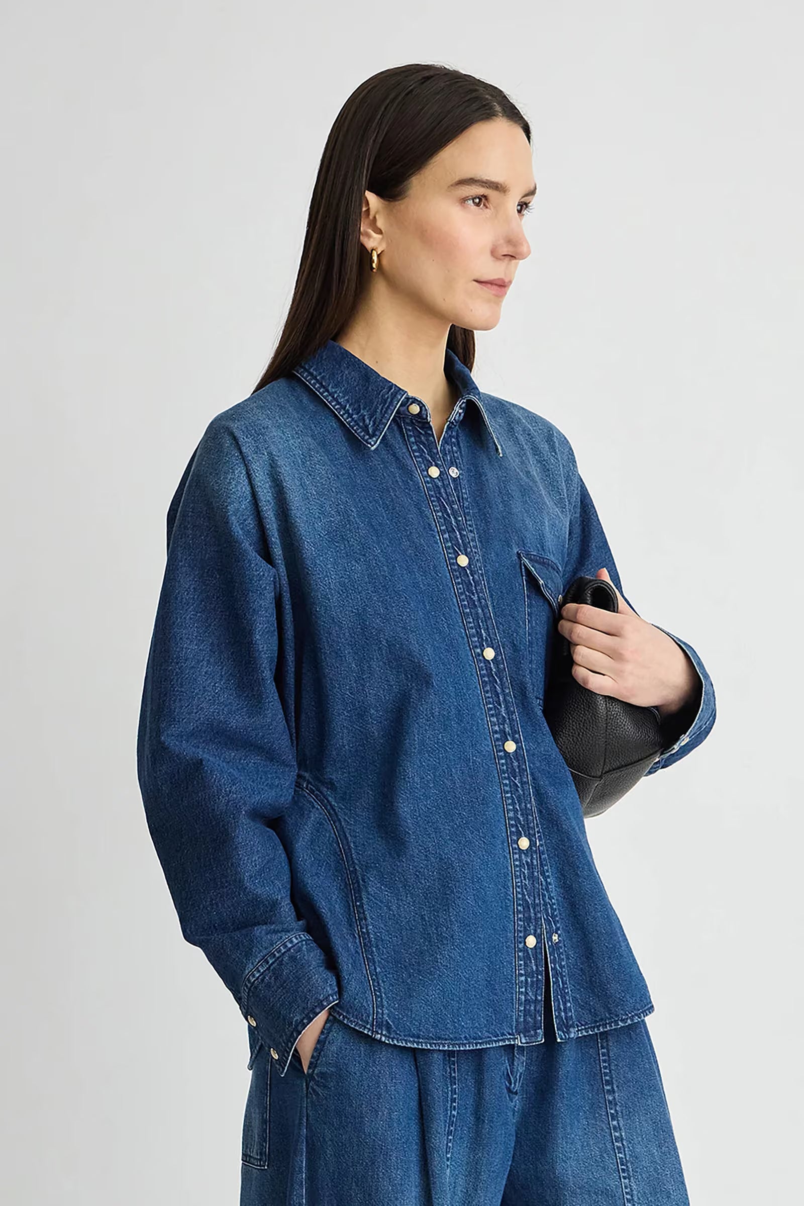 Apiece Apart- Anni Denim Button Up- Bluey
