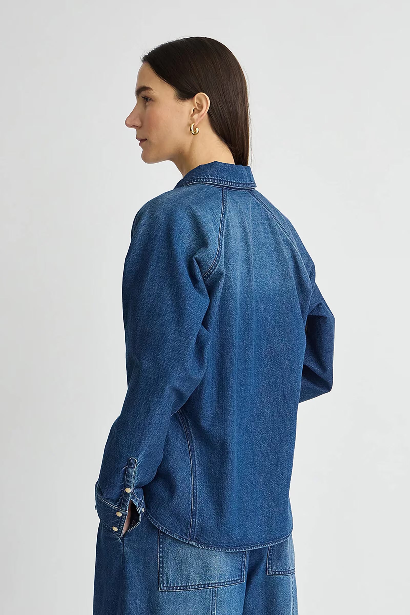 Apiece Apart- Anni Denim Button Up- Bluey