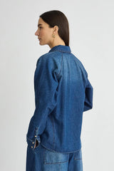 Apiece Apart- Anni Denim Button Up- Bluey