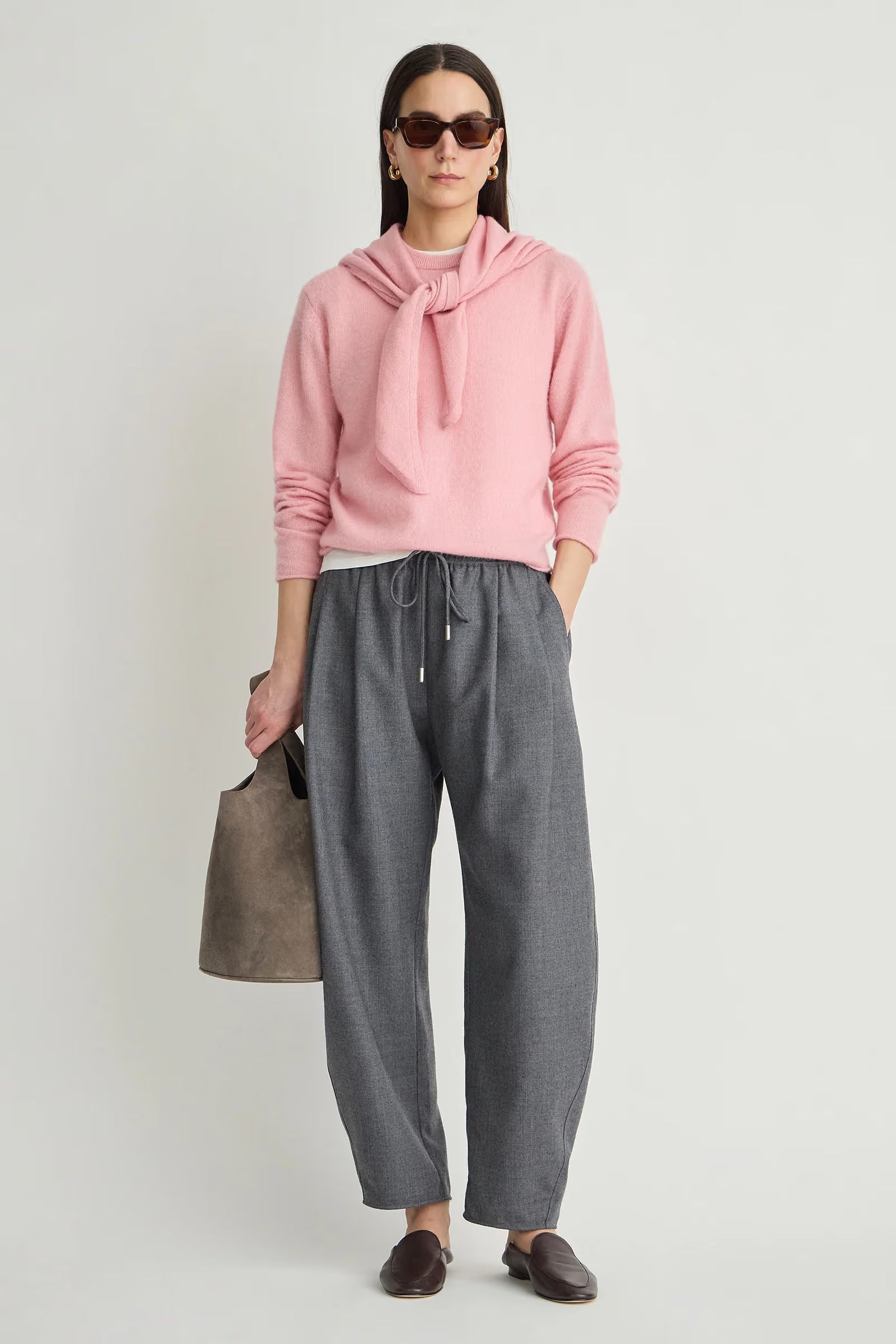 Apiece Apart- Everyday Pull on Pant- Grey Melange