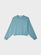 White + Warren - Cotton Blend Drop Shoulder Sweatshirt - Soft Aqua