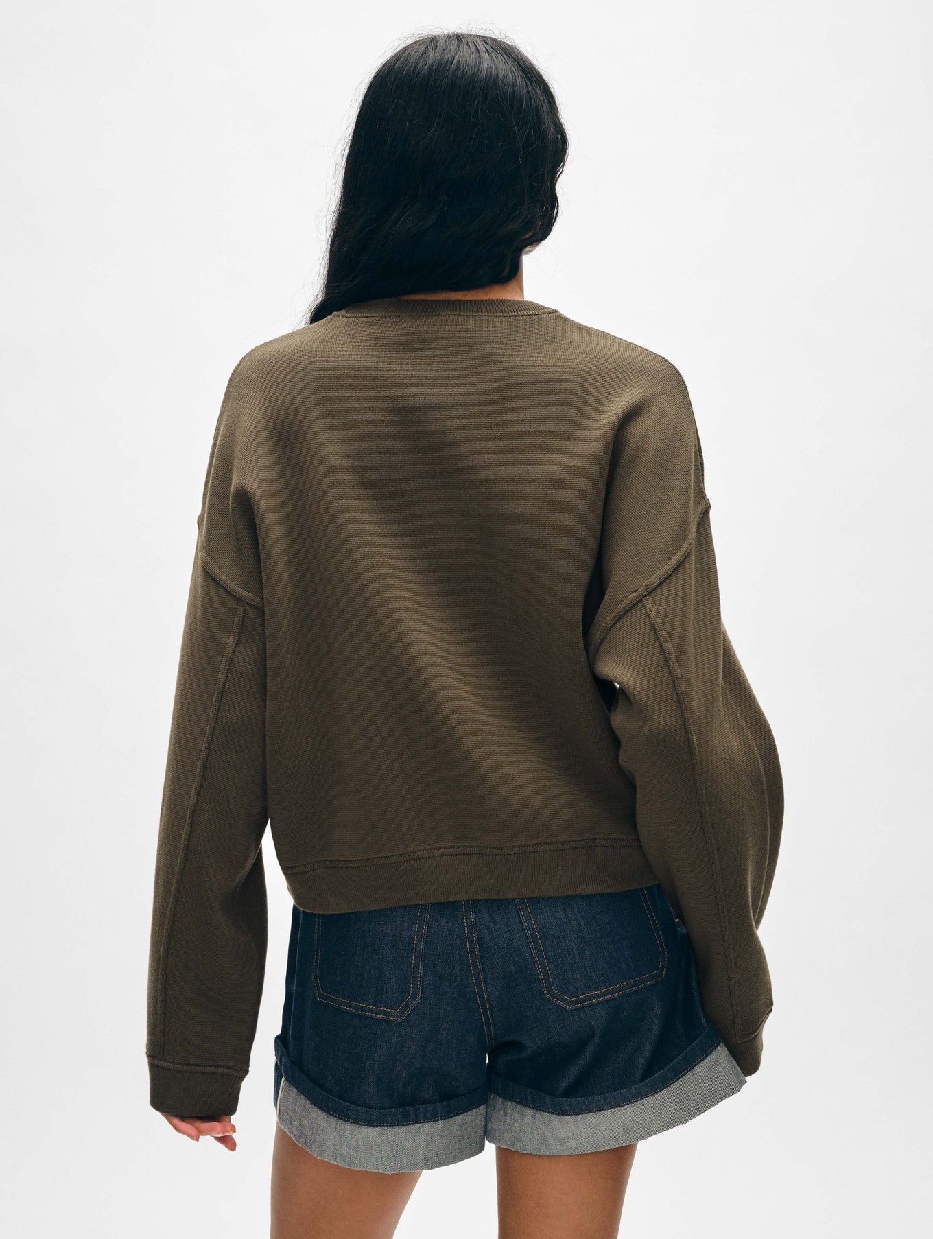 White + Warren - Superfine Organic Cotton Sweatshirt - Dark Sage