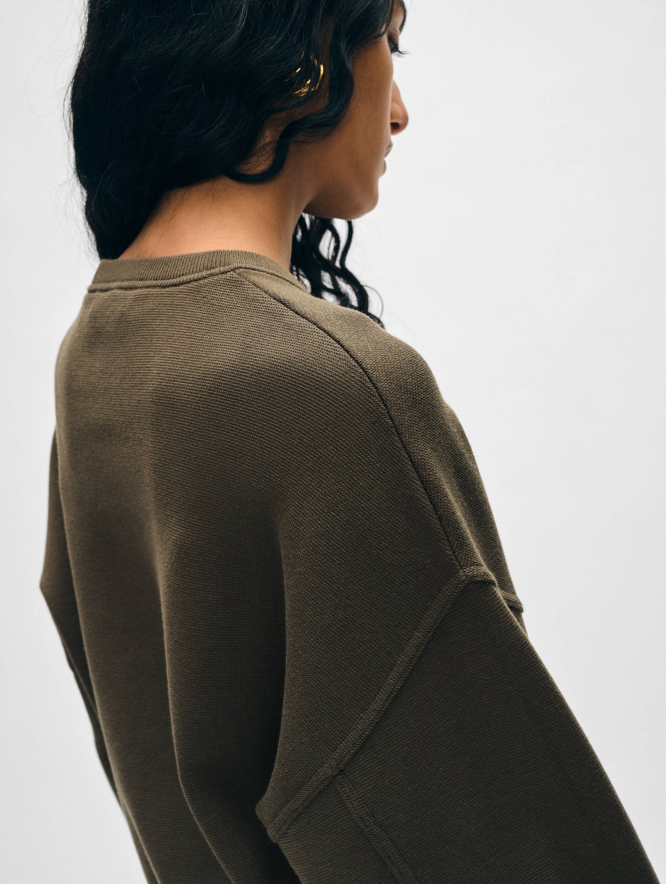 White + Warren - Superfine Organic Cotton Sweatshirt - Dark Sage