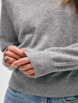 White + Warren - Cashmere Sweatshirt - Grey Heather