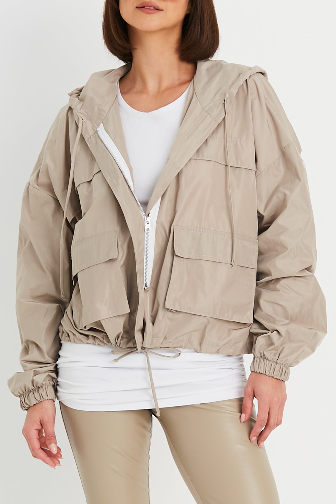 Planet - Cargo Drawstring Jacket - Fawn