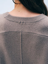 White + Warren- Cashmere Saddle Sleeve Crewneck- Soft Shale