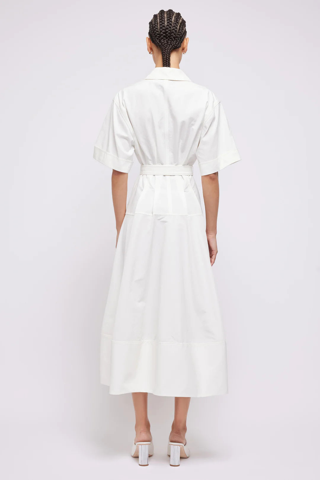 SIMKHAI - Deanna Belted Midi Dress - White