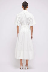SIMKHAI - Deanna Belted Midi Dress - White