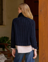 Frank & Eileen - Mini Cotswolds Cable Cardigan - Marine
