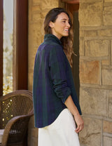 Frank & Eileen - Eileen Relaxed Button Up Shirt - Navy Green Large Plaid