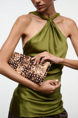 Staud- Muse Clutch- Fawn Haircalf