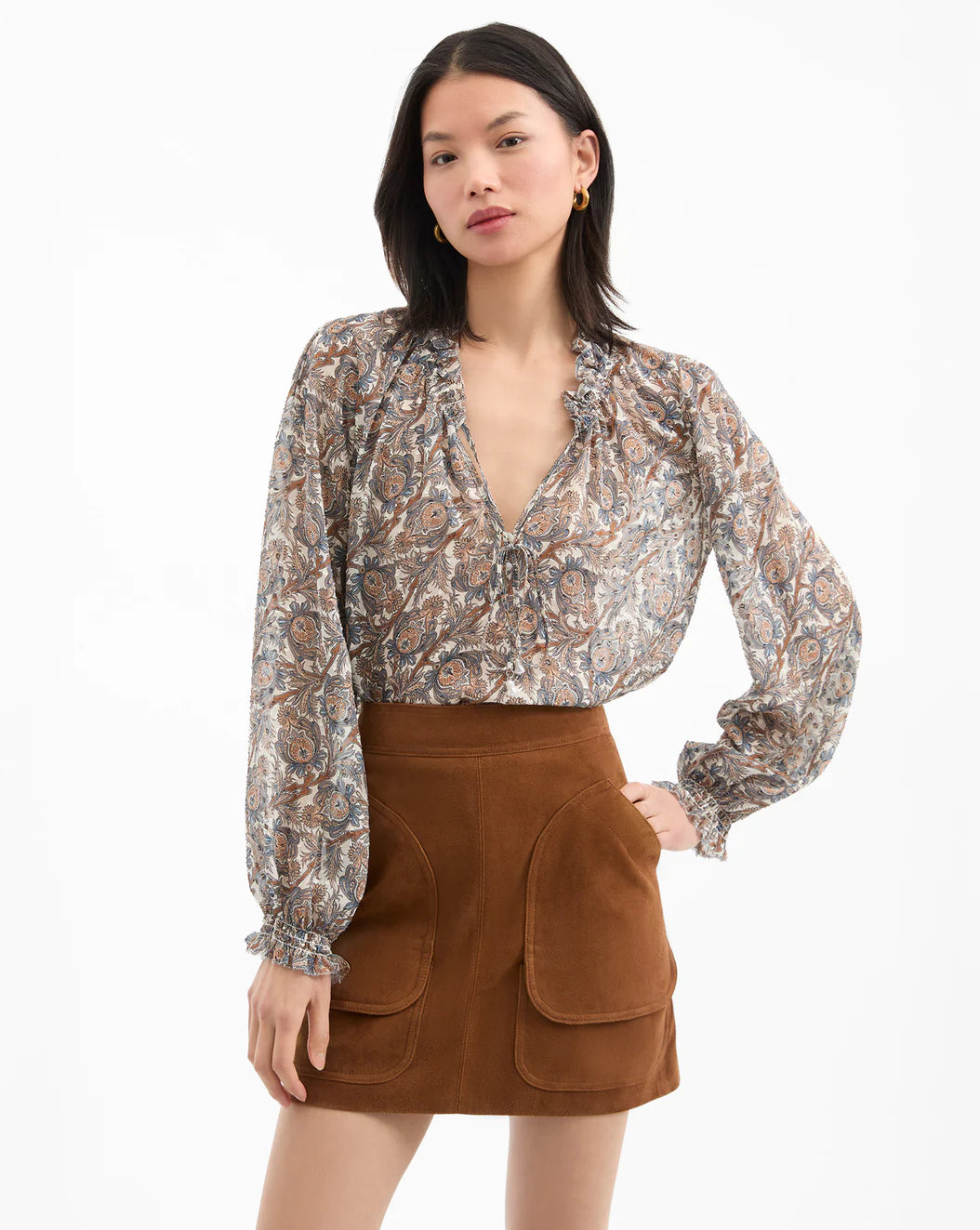 Veronica Beard - Hickory Blouse - Dove Multi