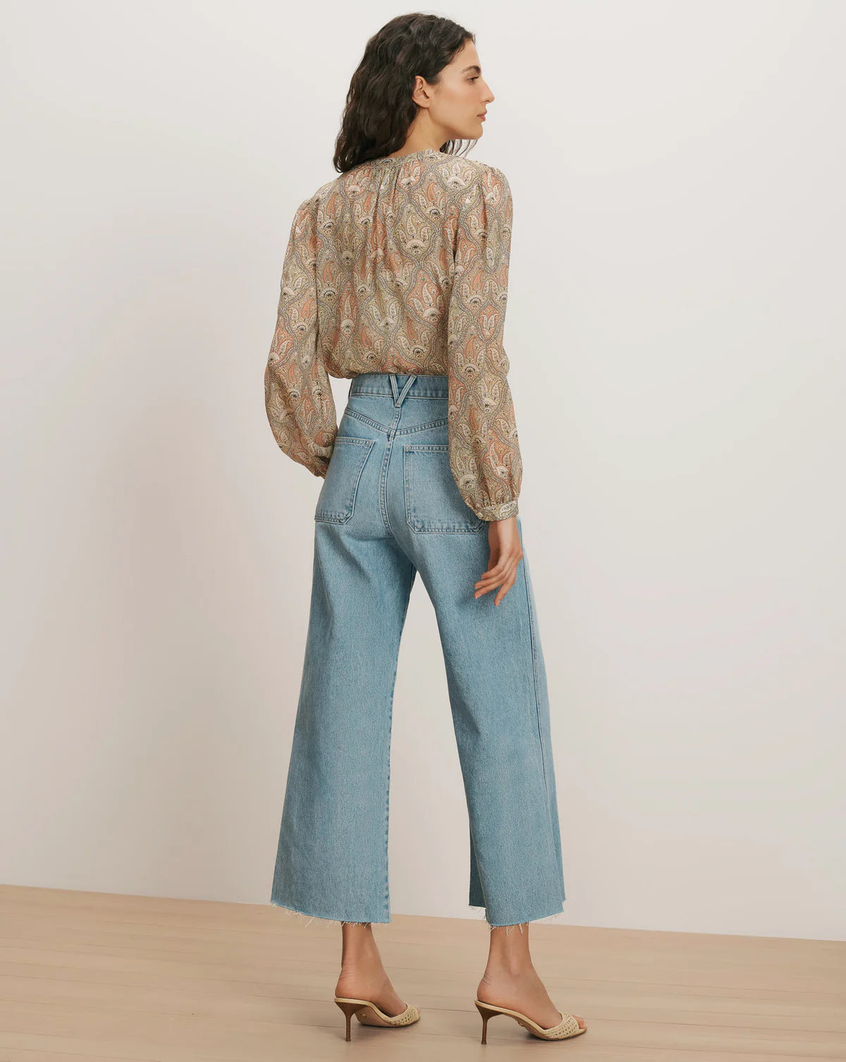 Veronica Beard Ashlynn Top in Stone Khaki Multi