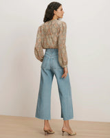 Veronica Beard Ashlynn Top in Stone Khaki Multi