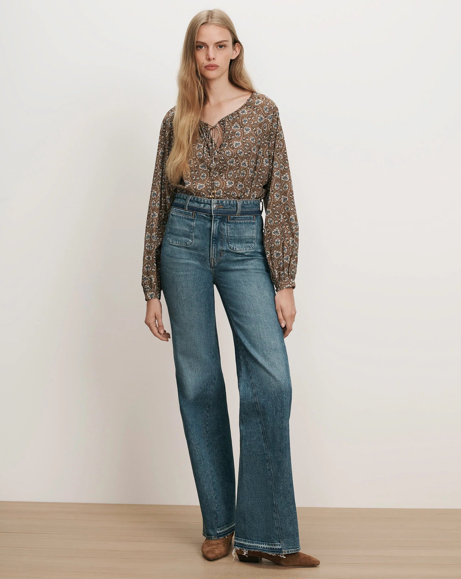 Veronica Beard- Rhosen Blouse- Acorn Multi