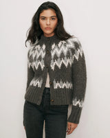 Veronica Beard - Christina Fair Isle Cardigan - Green Shadow Multi