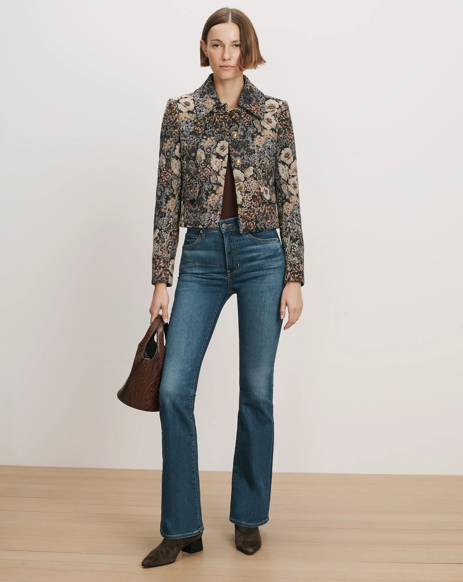 Veronica Beard - Wilde Jacket w Collar - Dark Eggplant Multi