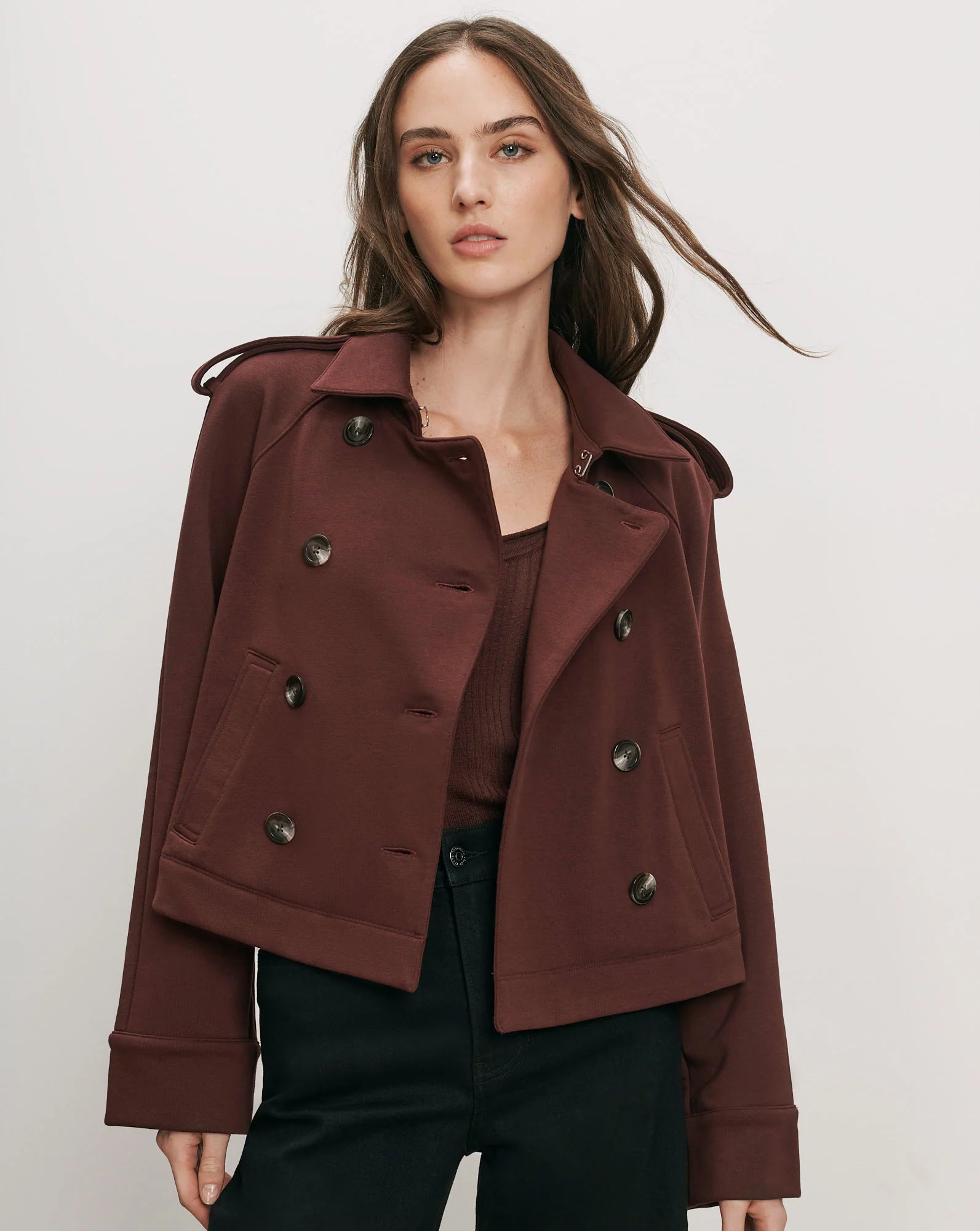 Veronica Beard - Cropped Conneley Trench - Burgundy