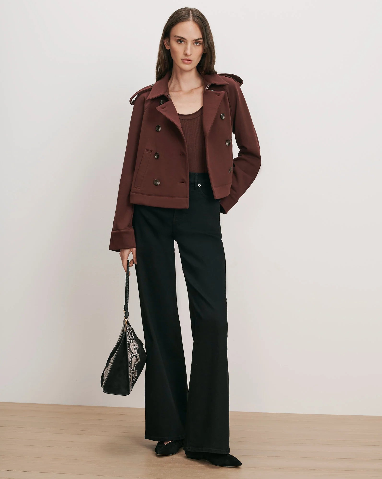 Veronica Beard - Cropped Conneley Trench - Burgundy