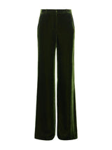 L'Agence -Pilar Wide Leg Velvet Pant - Deep Olive