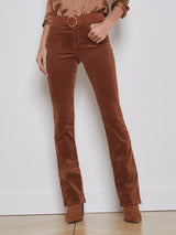 L'Agence - Stevie Highrise Straight Velvet Jean - Fawn